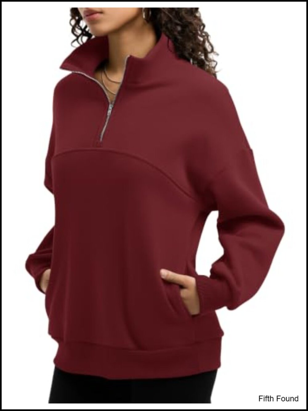 Womens Quarter Zip Fleece Pullover Sweatshirt Oversized Mock Neck